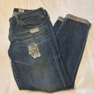 AG Adriano Goldschmied Men's Dark Blue Straight Jeans